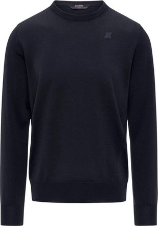 K-Way Sebastien Merino Pullover - Heren - Ronde hals truien - Blauw - S - Wol - Truien & Vesten