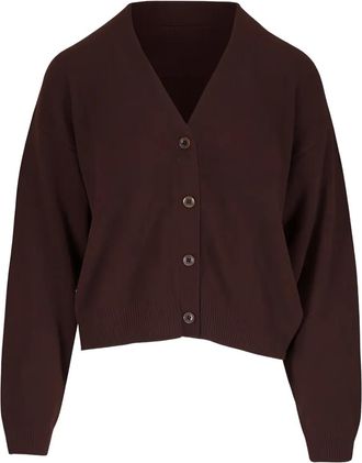 The Elder Statesman Cardigan con bottoni e scollo a V - Marrone