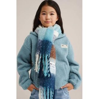 WE Fashion geruite sjaal blauw