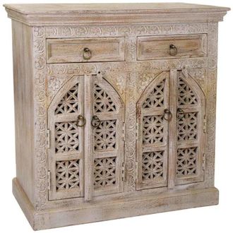 Wanderlust Deco Recibidor De Madera Acabado Artesanal 90x45x90h Cm