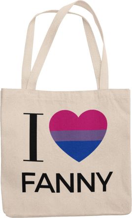 Generic Bisexual Heart I Love Totebag - I Love Fanny