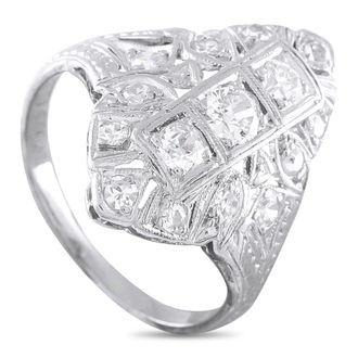 Luxury Bazaar Antique Platinum 1.0ct Diamond Art Deco Ring MF15-062426