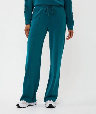 Esqualo Milda Modal Wide Trousers In Teal