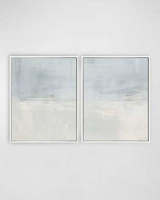 Benson-Cobb Landscape Study Hand-Embellished Giclee Diptych, 37.5 x 49.5