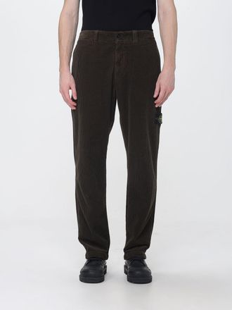 Stone Island Velvet Chino Trousers with Compass Logo Patch