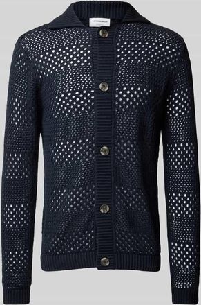 Lindbergh Lindbergh Cardigan mit Lochmuster Modell Crochet in Dunkelblau, Gr&ouml;&szlig;e XXL