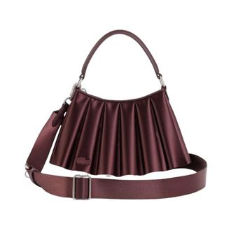Lacoste Borsa a mano piccola in raso Lenglen - - Bags - Donna - Viola - ONE SIZE