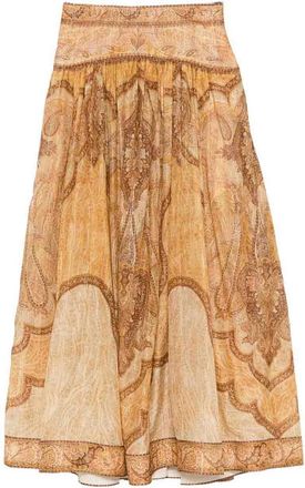 Zimmermann Wanderlust Cotton And Silk Maxi Skirt