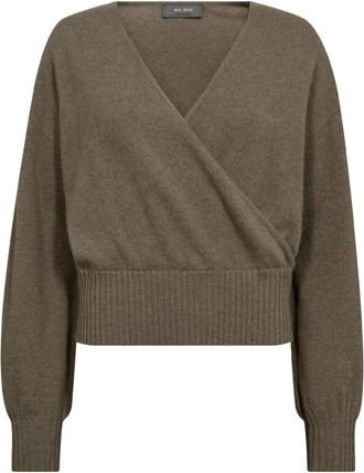 Mos Mosh MOS Mosh, Truien & Vesten, Dames, Bruin, XS, Wol, Cashmere Wrap Gebreide Trui Brindle
