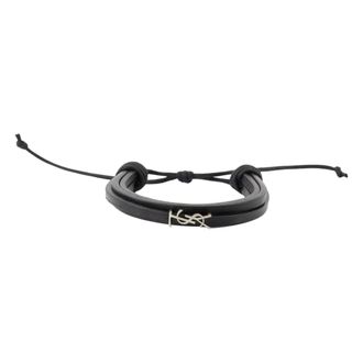 Saint Laurent Cassandre Multitour Bracelet - unisex - Saint Laurent - Bracelets - Black - M - Accessories