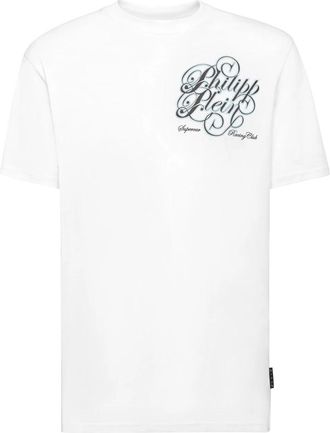 Philipp Plein T-shirt Ronde Hals Club The Course Stones - Heren - T-shirts - Wit - 2XL - Katoen - Tops