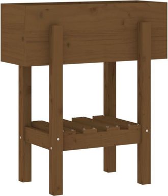 vidaXL Vidaxl - Jardinera Madera Maciza De Pino Marr&oacute;n Miel 62x30x69 Cm