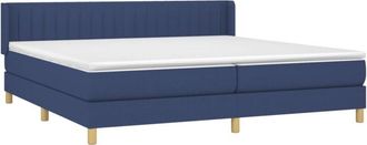 vidaXL Vidaxl - Cama Box Spring Con Colch&oacute;n Tela Azul 200x200 Cm
