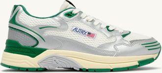 Autry HYPERWAY SNEAKERS IN WHITE SILVER AND AMAZON SYNTHETIC LEATHER AND MESH