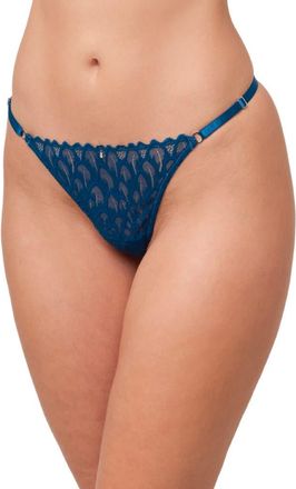 Montelle Intimates Lacy Thong in Peacock at Nordstrom, Size Xx-Large