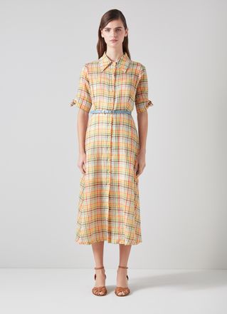 L.k. Bennett Womens Saffron Dresses, Multi - Multicolour Cotton - Size 12 UK