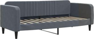 vidaXL Sofá cama terciopelo gris oscuro 90x190 cm Vidaxl