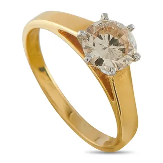Luxury Bazaar 18K Yellow Gold 1.07ct Diamond Solitaire Ring MF16-070826