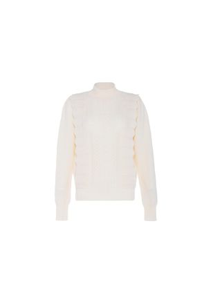 Faina Gebreide trui Dames wolwit