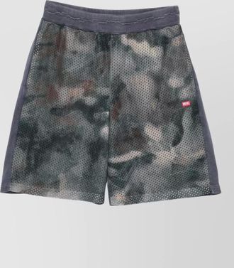 Diesel camouflage mesh shorts elastic waistband pockets