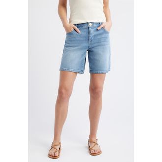 Wit & Wisdom High Waist Relaxed Denim Shorts in Light Blue at Nordstrom, Size 10