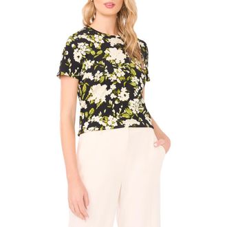 Ted Baker Willow Floral Jersey T-Shirt in Rich Black at Nordstrom, Size X-Small