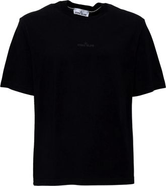 Stone Island T-shirt con Logo Floccato - - Tops - Uomo - Nero - L