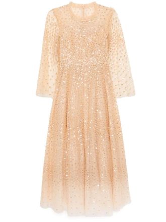 Needle & Thread sequin dress - women - Other fibres - 14 - Neutrals