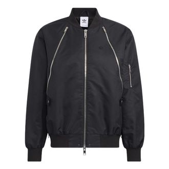 adidas originals Zipper Jkt Solid Color Sports Jacket Black HL6492