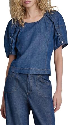 DKNY Dkny Puff Button Sleeve Top