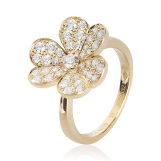 Van Cleef & Arpels Pre-Owned Van Cleef & Arpels Yellow Gold Diamond Small Model Frivole Ring