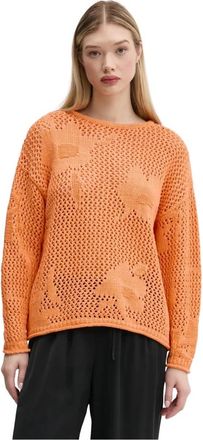 Desigual Bruma Trui - Dames - Ronde hals truien - Oranje - M - Linnen - Truien & Vesten