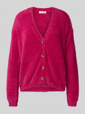 Christian Berg Strickcardigan mit V-Ausschnitt in Fuchsia, Gr&ouml;&szlig;e L