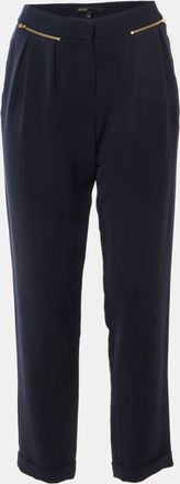 Maje Navy Blue Crepe Laurent Pleated Trousers
