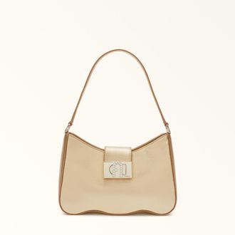 Furla 1927 Borsa A Spalla Color Gold Oro Pelle Di Vitello Claris Metallizzata Donna