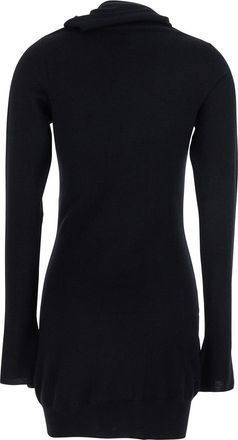The Attico Womens Black Mini Dress With Cowl Neck Wool