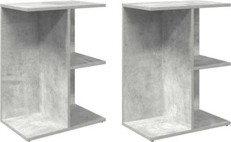 vidaXL Comodini 2 pz Grigio Cemento 46,5x29x61 cm in Legno Multistrato - Vidaxl