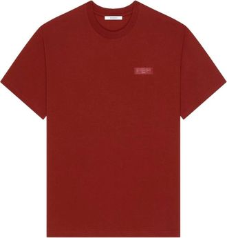 Givenchy T-Shirts, male, Red, XL, Branded Cotton T-Shirt