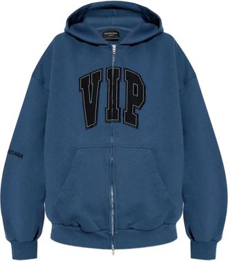Balenciaga Felpa con cappuccio e zip - Blu