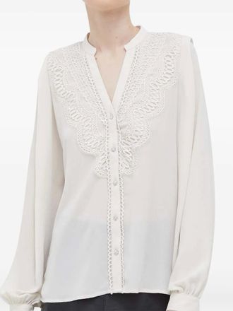 Bruuns Bazaar Shirt met kanten detail - Beige