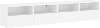 vidaXL Vidaxl - Muebles de pared tv 2 uds madera ingeniería blanco 80x30x30 cm