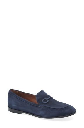 Ferragamo Soldy Gancio Loafer in Navy Naturale Naturale at Nordstrom, Size 7.5