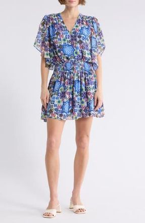 Ramy Brook Saphie Flutter Sleeve Minidress in Multi Medallion Print at Nordstrom Rack, Size X-Small