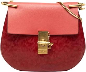 Chlo&eacute; Pre-owned Drew - Dames - Vintage Schoudertas - Rood - ONE Size - Leer - Vintage