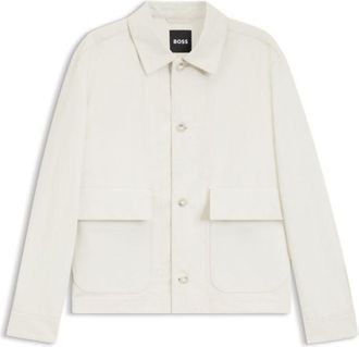 BOSS Relaxed-fit jacket in cotton and linen