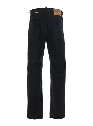 Dsquared2 Logo Patch Cotton Denim Jeans - Black