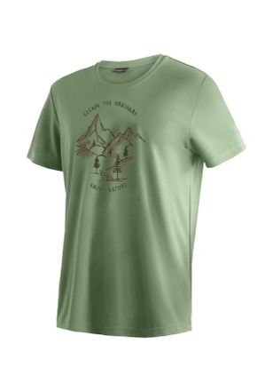 Maier Sports T-Shirt MAIER SPORTS Dieter Print, Herren, Gr. S, gr&uuml;n (heugr&uuml;n), 100% Polyester, Rundhals, Shirts T-Shirt, Herren Funktionsshirt, Freizeitshirt mit A