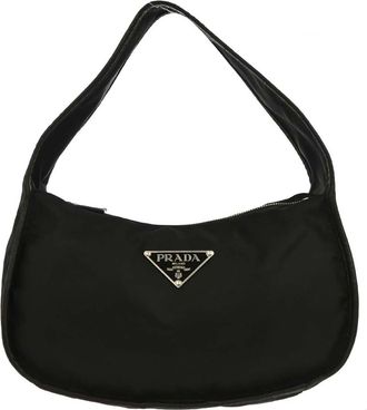 Prada Hobo Tessuto Black Nylon Handbag (Pre-Owned)