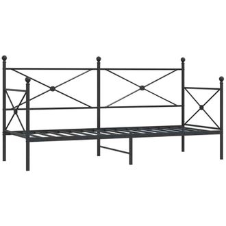 vidaXL Div&aacute;n Sin Colch&oacute;n Acero Negro 75x190 Cm Vidaxl