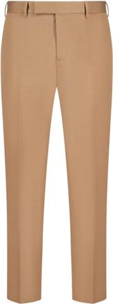 Pantaloni Torino Straight Trousers, male, Brown, XL, Dieci Trousers in Stretch Cotton